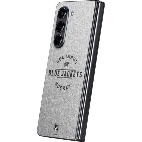 NHL Columbus Blue Jackets Black Text Galaxy Z Fold5 5G Skin